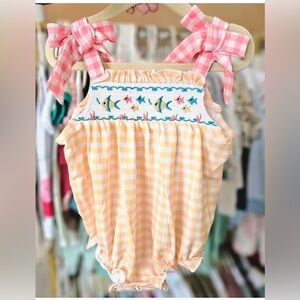 Gingham Checkered Kids Smock